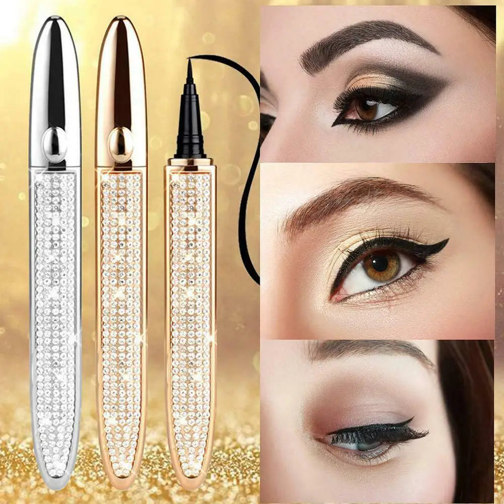 Crayon Eyeliner Auto-Adhésif Longue Durée Sans Colle Non Magnétique Séchage Rapide Cils Collants Eye Liner Stylo 2 en 1