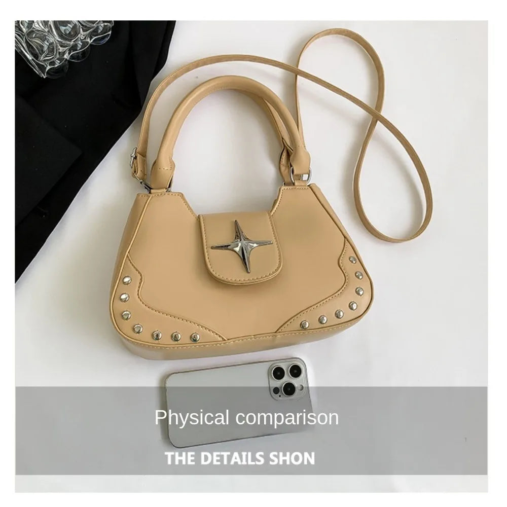 Cross Star Pattern Hand Bag Diagonal Span Shoulder Bag Casual Crossbody Bag for Women