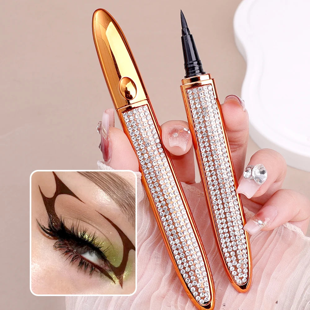 Crayon Eyeliner Auto-Adhésif Longue Durée Sans Colle Non Magnétique Séchage Rapide Cils Collants Eye Liner Stylo 2 en 1