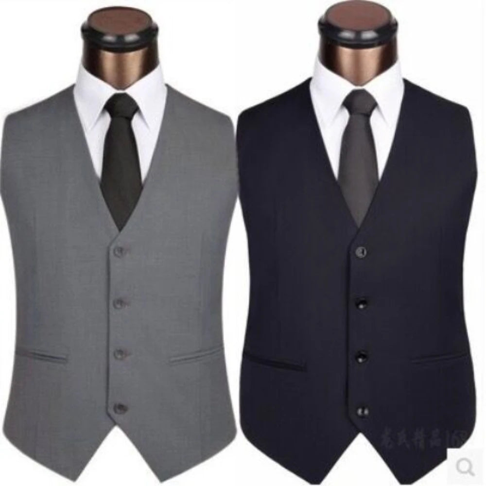 Gilets de costume pour hommes, nouvelle collection, coupe ajustée, gilet de costume pour hommes, gilet décontracté sans manches, veste d'affaires formelle