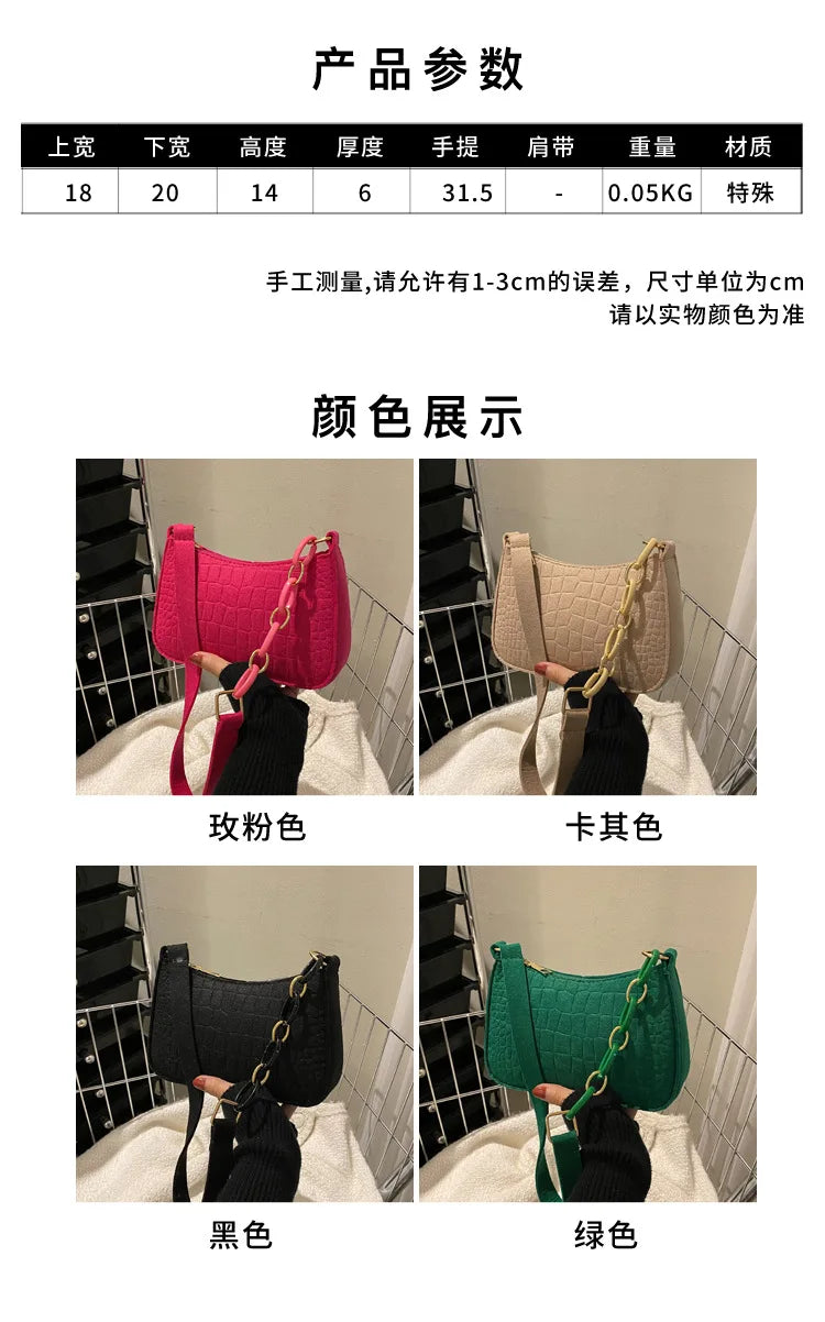 Fashion Felt Shoulder Bags for Women Women's Subaxillary Bag Design Advanced Texture Armpit Handbags Purses Crescent Saddle Bag