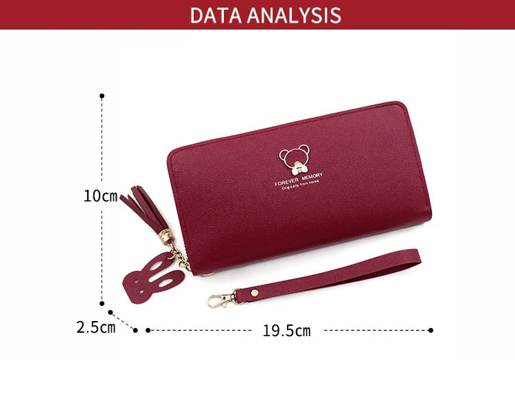 New Women Phone Bags Long Wallets Free Name Engraving Cute Card Holder Zipper Female Purse Minimalist Coin Pocket Women's Wallet