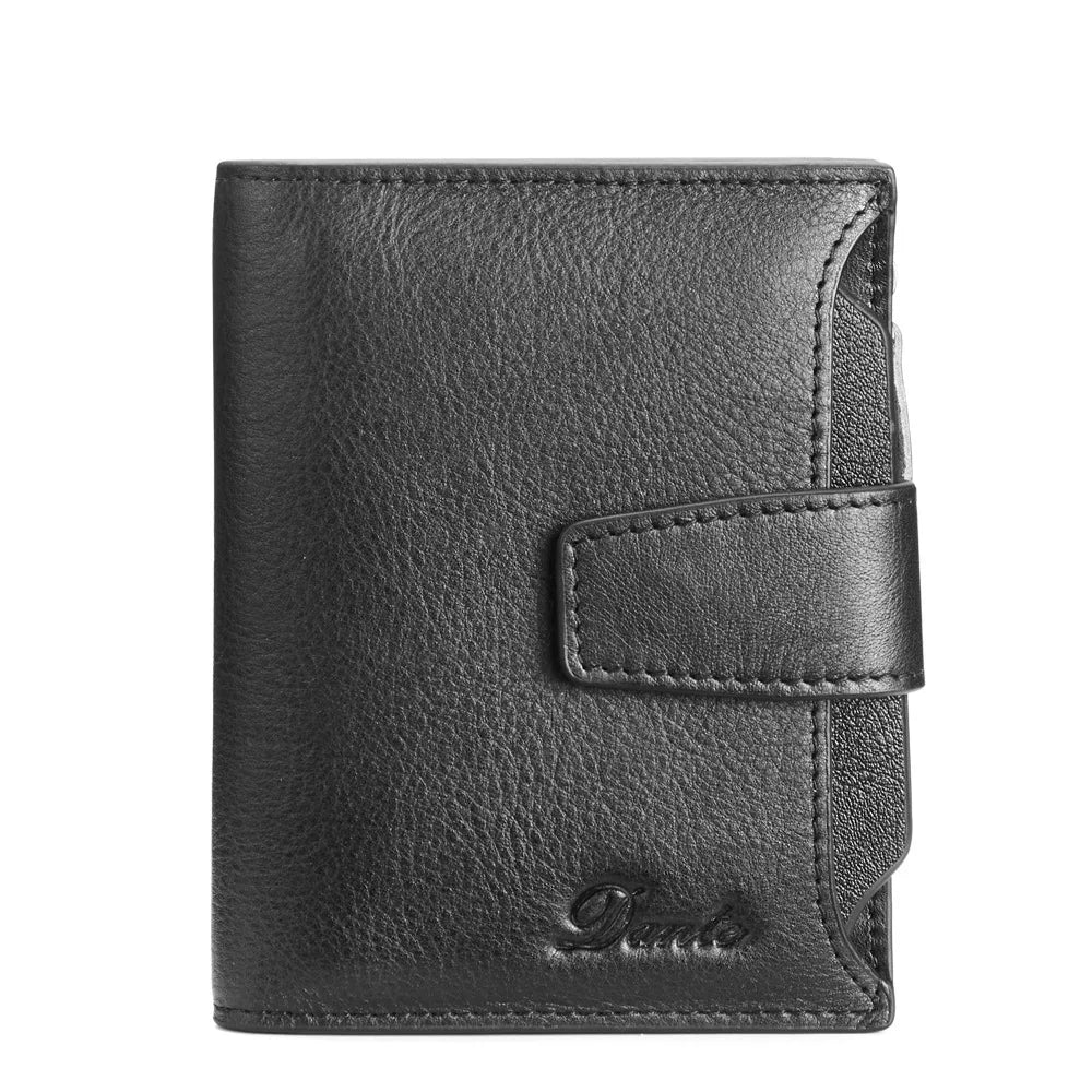 Men's Wallets RFID Genuine Leather Trifold Wallets For Men with ID Window and Credit Card Holder Man Purse Male Wallet Retro