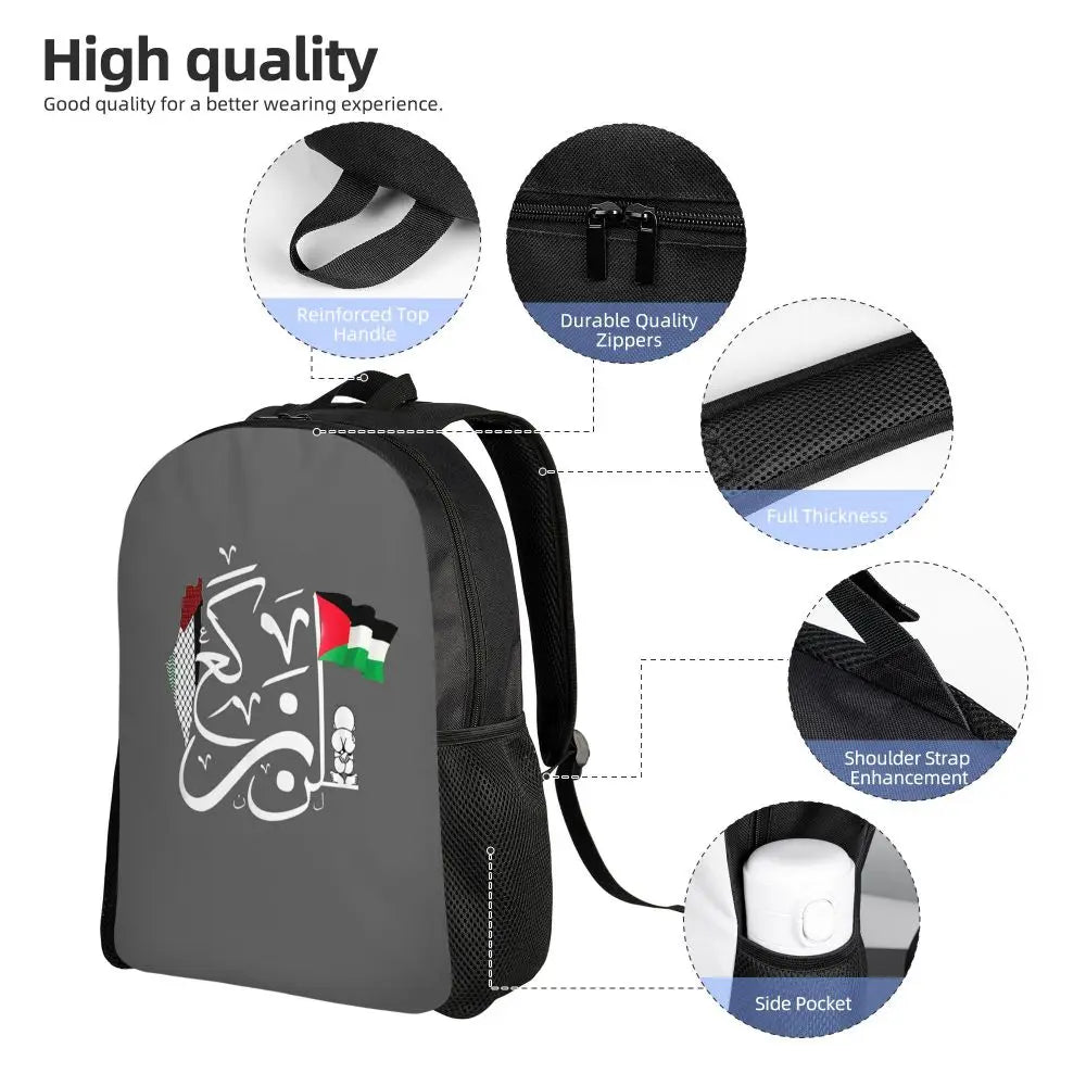 Custom Palestinians Keffiyeh Pattern Backpack for Women Men Waterproof College School Tradition Bag Print Bookbags