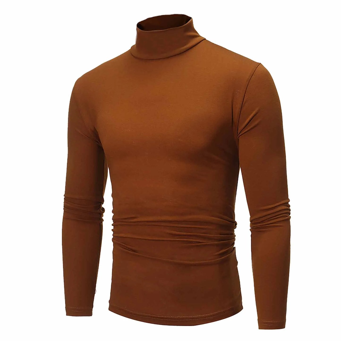 Pull en coton pour homme de haute qualité, pull en coton pour homme, col mi-haut, doux et chaud, tricoté, coupe slim