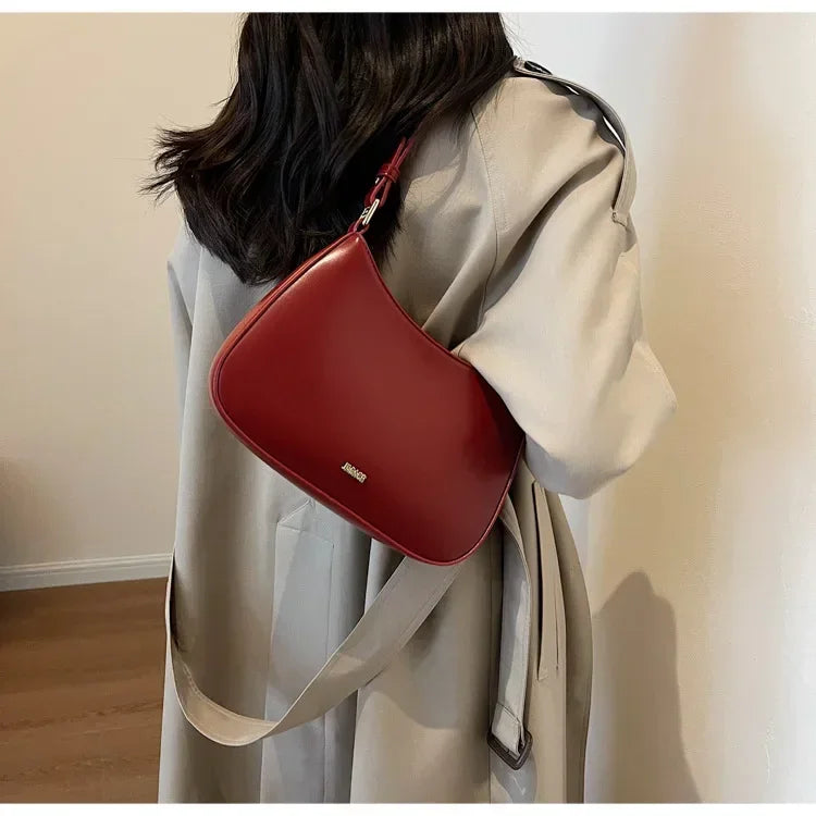 Red Underarm Shoulder Bags for Women 2024 New Texture Leather Crossbody Bag Luxury Designer Wedding Bride Handbags Sling Bag