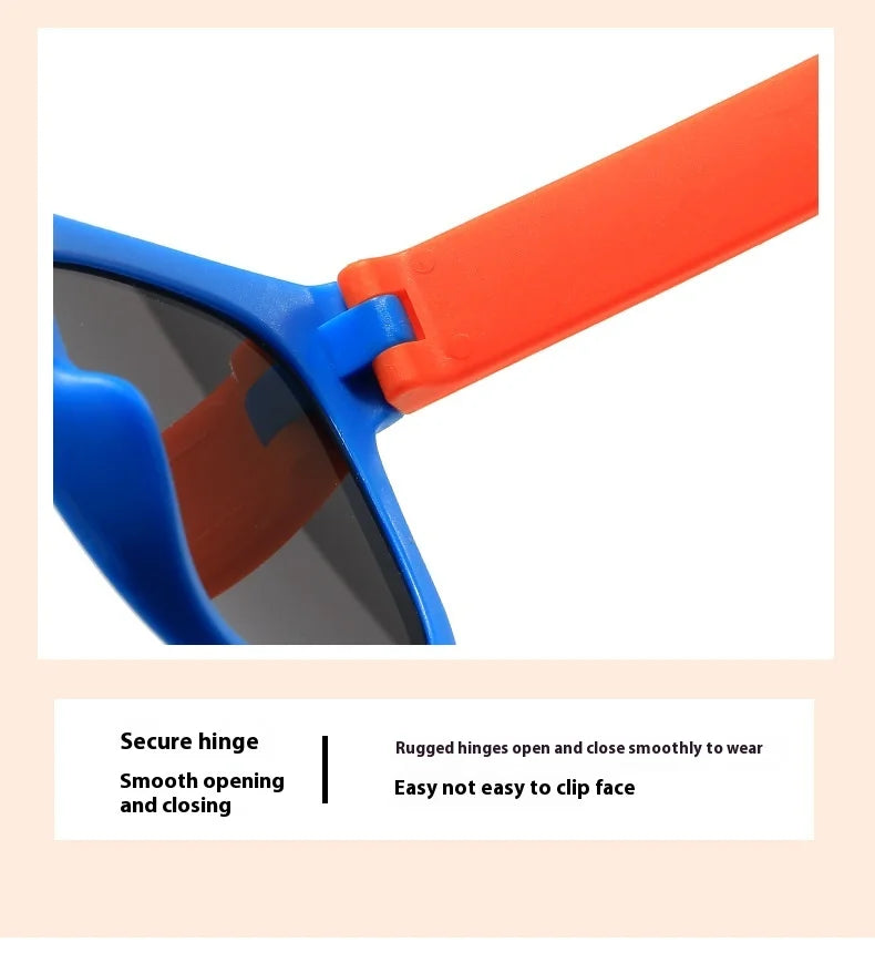 Folding Fashionable UV Resistant Baby Sunglasses New Box Art Children's Glasses Trend