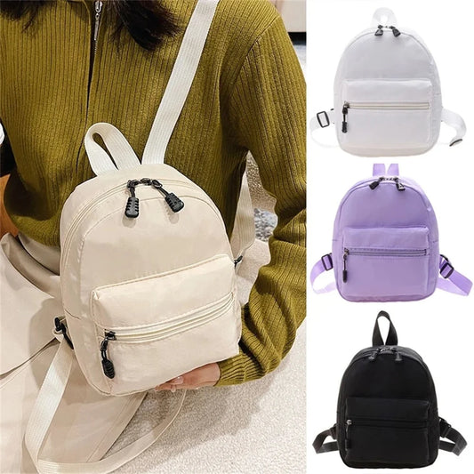 Korea-Style Women'S Backpack Things For Girls School Backpack Fashion Solid Color Simple Casual Traveling Large Capacity Bag