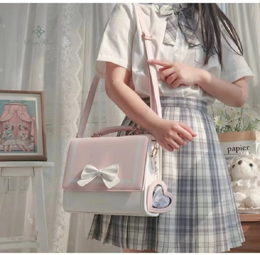 Sac à bandoulière transparent tendance pour femme, sac à main de style preppy japonais, sac à main tendance Kawaii JK polyvalent