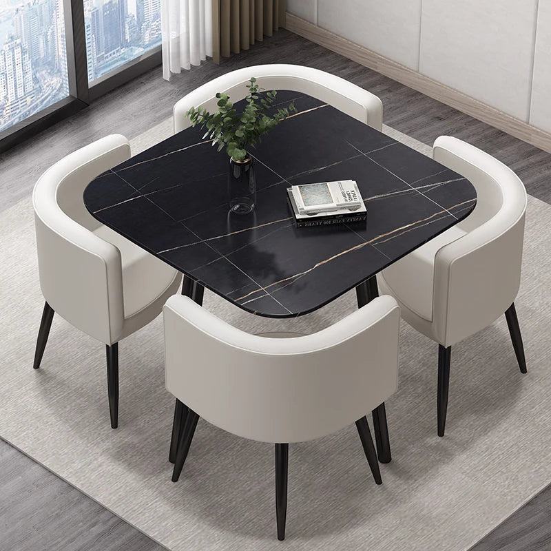 Nordic Lounge Dining Room Sets Luxury Apartment Simple Mobile Dining Room Sets Accent Modern Esstisch Minimalist Furnitures