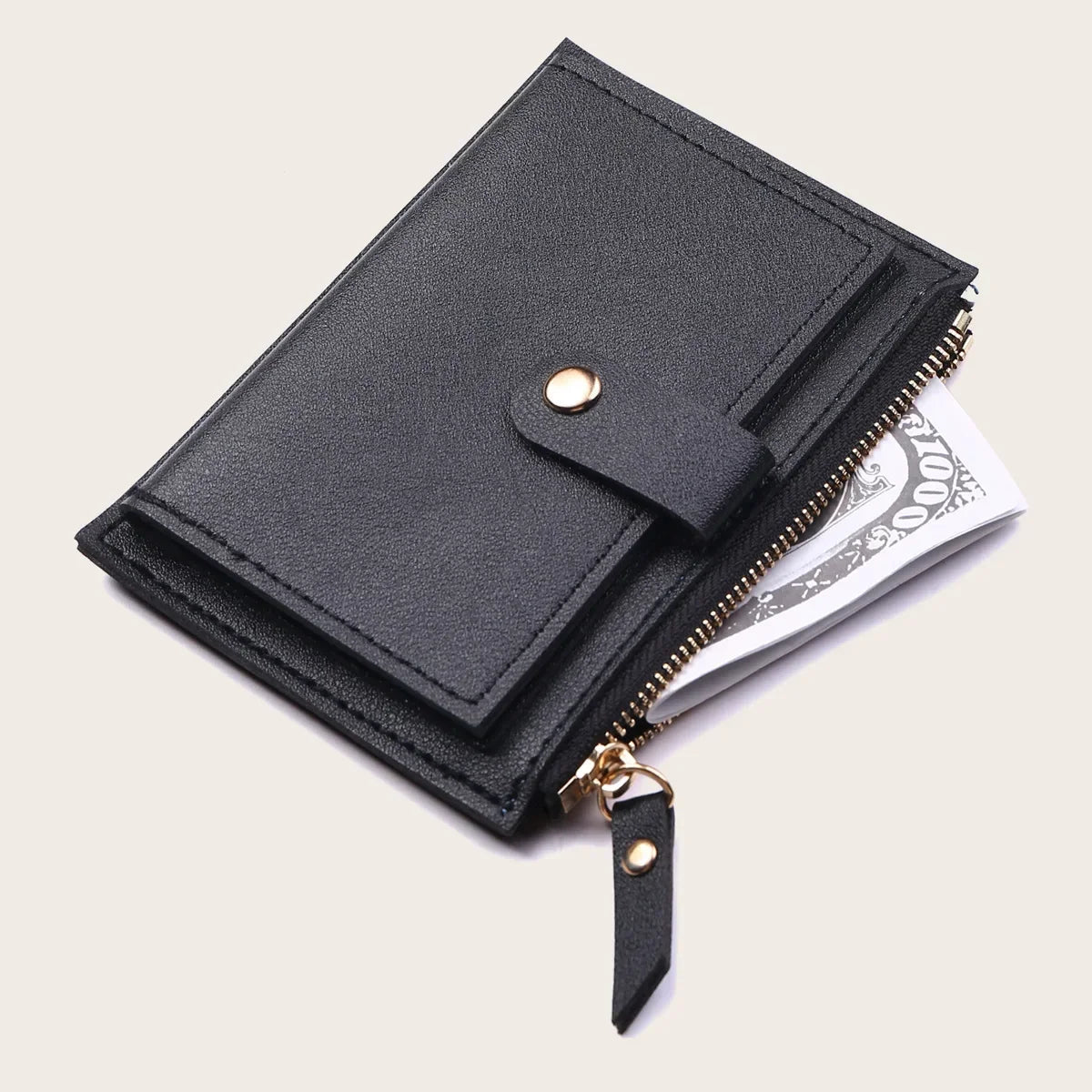 Portefeuilles tendance en cuir pour femmes, mini porte-monnaie solide, porte-cartes, petit portefeuille fin