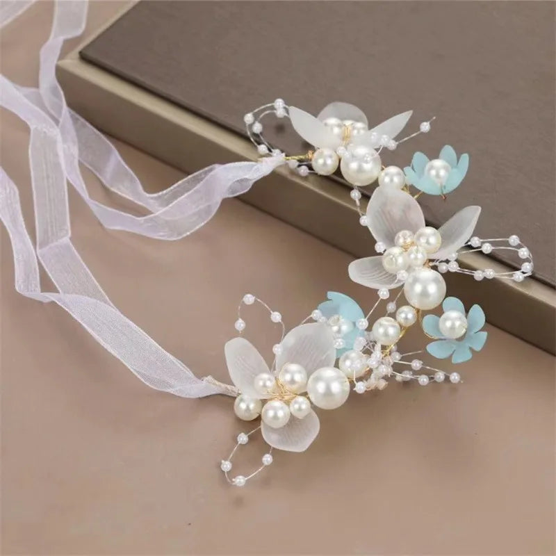 Coiffe de mariée bohème de printemps pour filles, couronne de fleurs, guirlande de mariée, cerceau de tête, bandeaux, bijoux de cheveux, cadeaux pour enfants