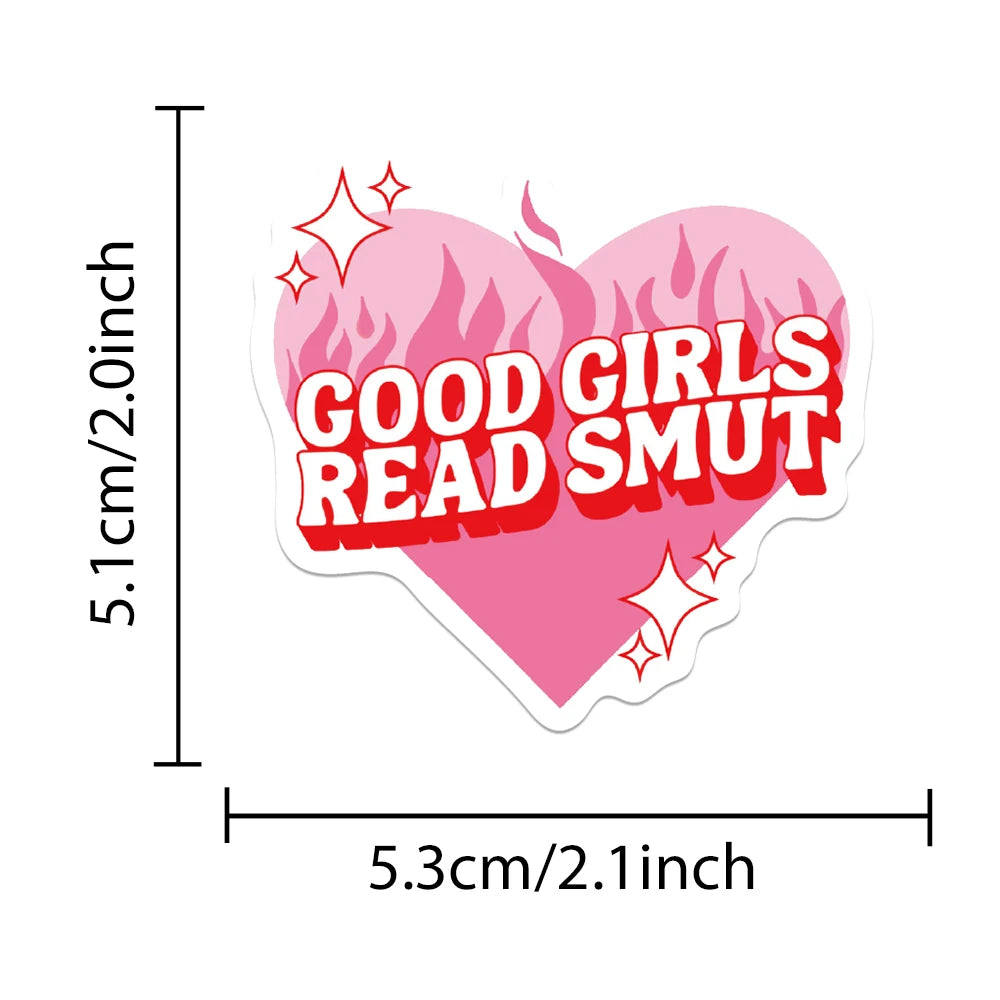 52/102PCS Pink Smutty Romance Bookish Spice Reader Dragon Girl Cartoon Sticker Aesthetic Kindle Ipad Phone Laptop Diary Sticker