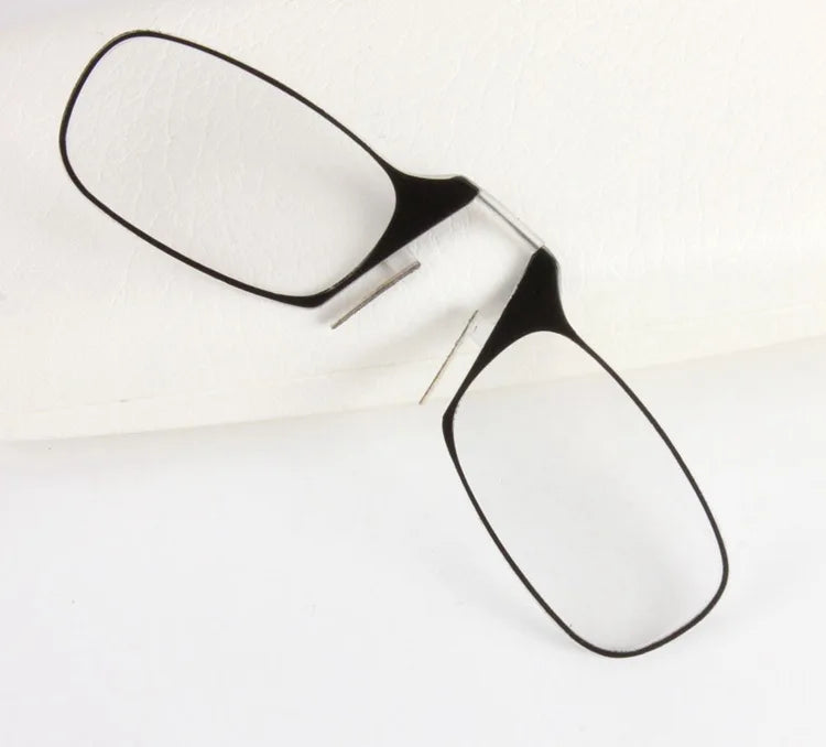 Portable Ultra-thin Clip Nose Reading Glasses Unisex Legless Nose Clip Ultra Thin Hyperopia Eyeglasses with Original Box +3.0