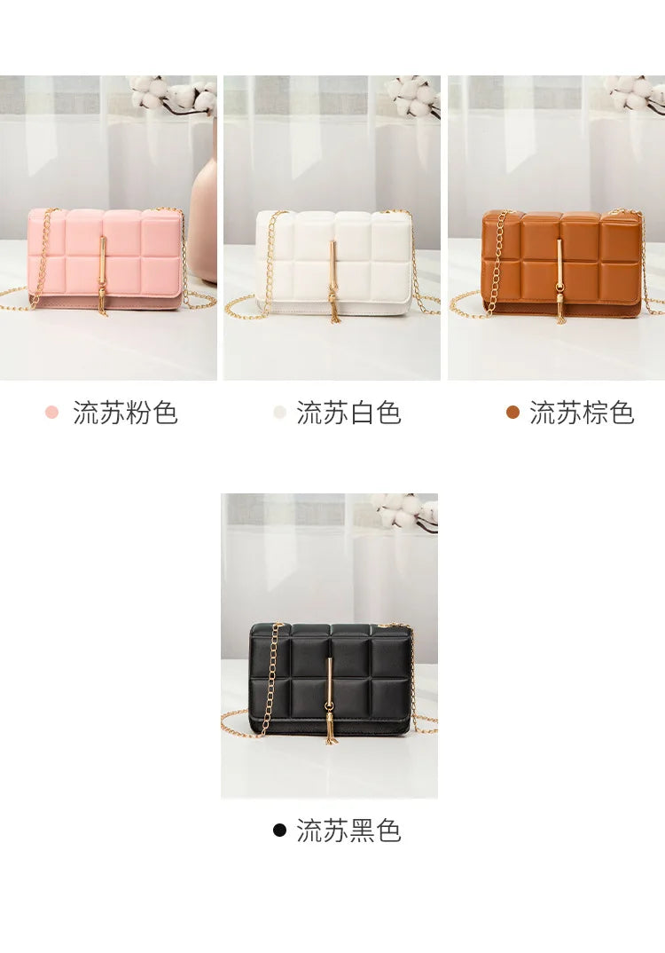 2024 Fashion Chain Women's Bag Popular Rhombus Shoulder Bag Luxury PU Leather Messenger Bag New Trend Handbags for Women