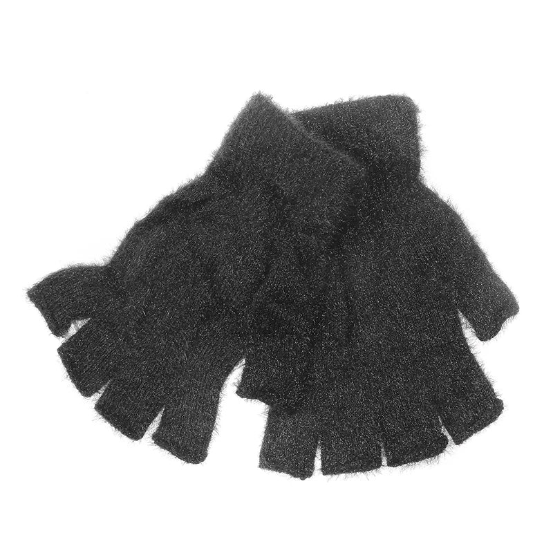 Plush Fingerless Gloves Female Winter Mitten Soft Warm Student Women Gloves Outdoor Write Mink Gloves Thickened Cold Protection