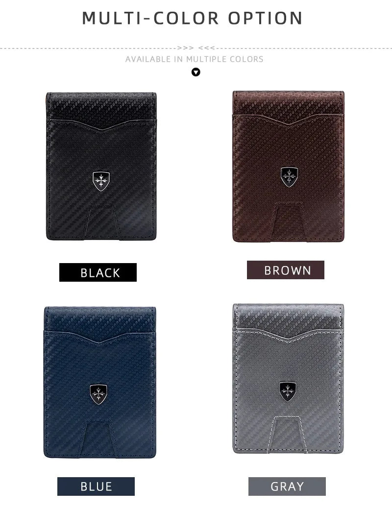 Minimalist men's wallet card bag new baellerry RFID anti-theft brush double fold cross leather card wallet  credit card holder