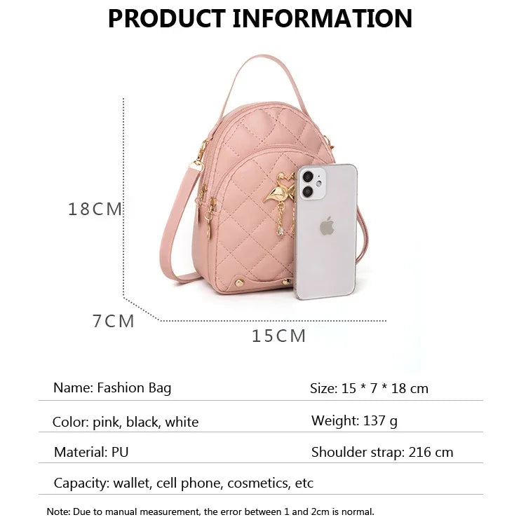 Women's Backpacks PU Leather Casual Small Women Bags Luxury Handbag Phone Purse Multifunction School Backpacks