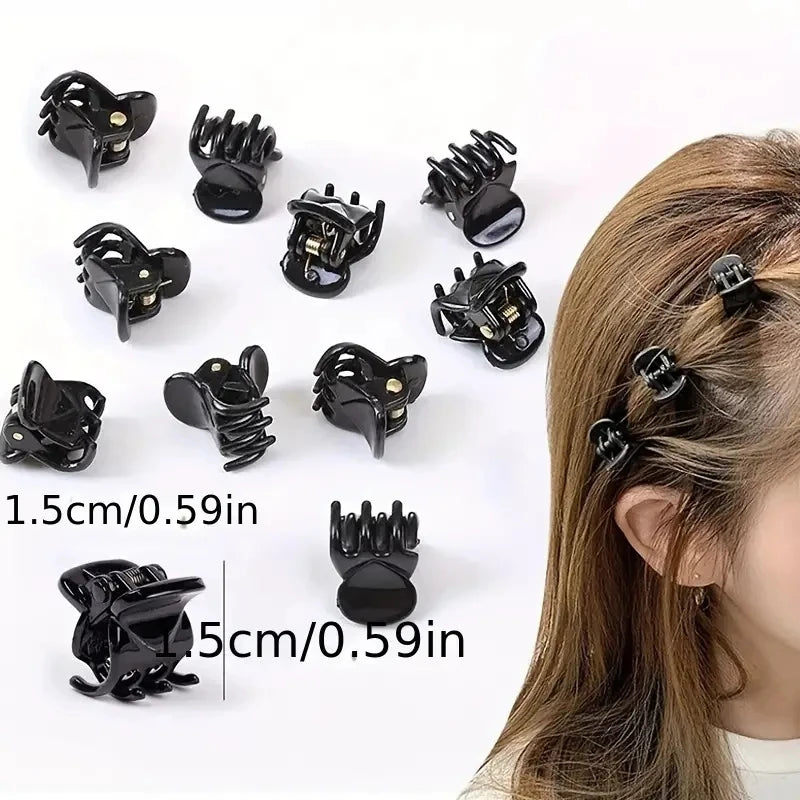 Mini Hair Claw Clips for Women Girls Korean Simple Small Black Transparent Plastic Clips Hairpin Kids Hair Styling Accessories