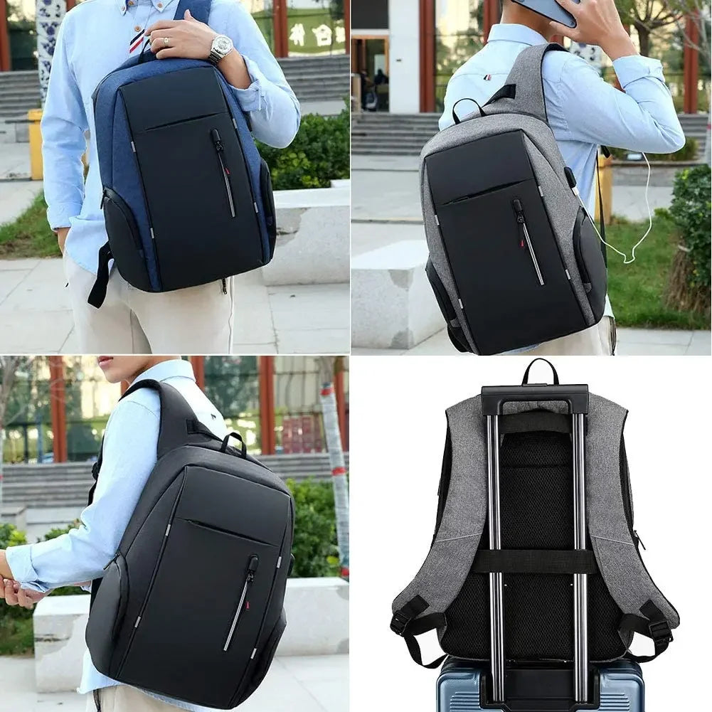 2024 Backpack Men USB Charging Waterproof 15.6 Inch Laptop Casual Oxford Male Business Bag Mochila Computer Notebook Backpacks