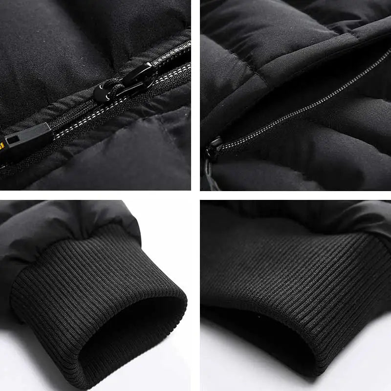 Parka Winter New Men High Quality Push Thickened Gathering Heat Keeping Warm Windproof Hooded Cotton Jackets Detachable Hat Male