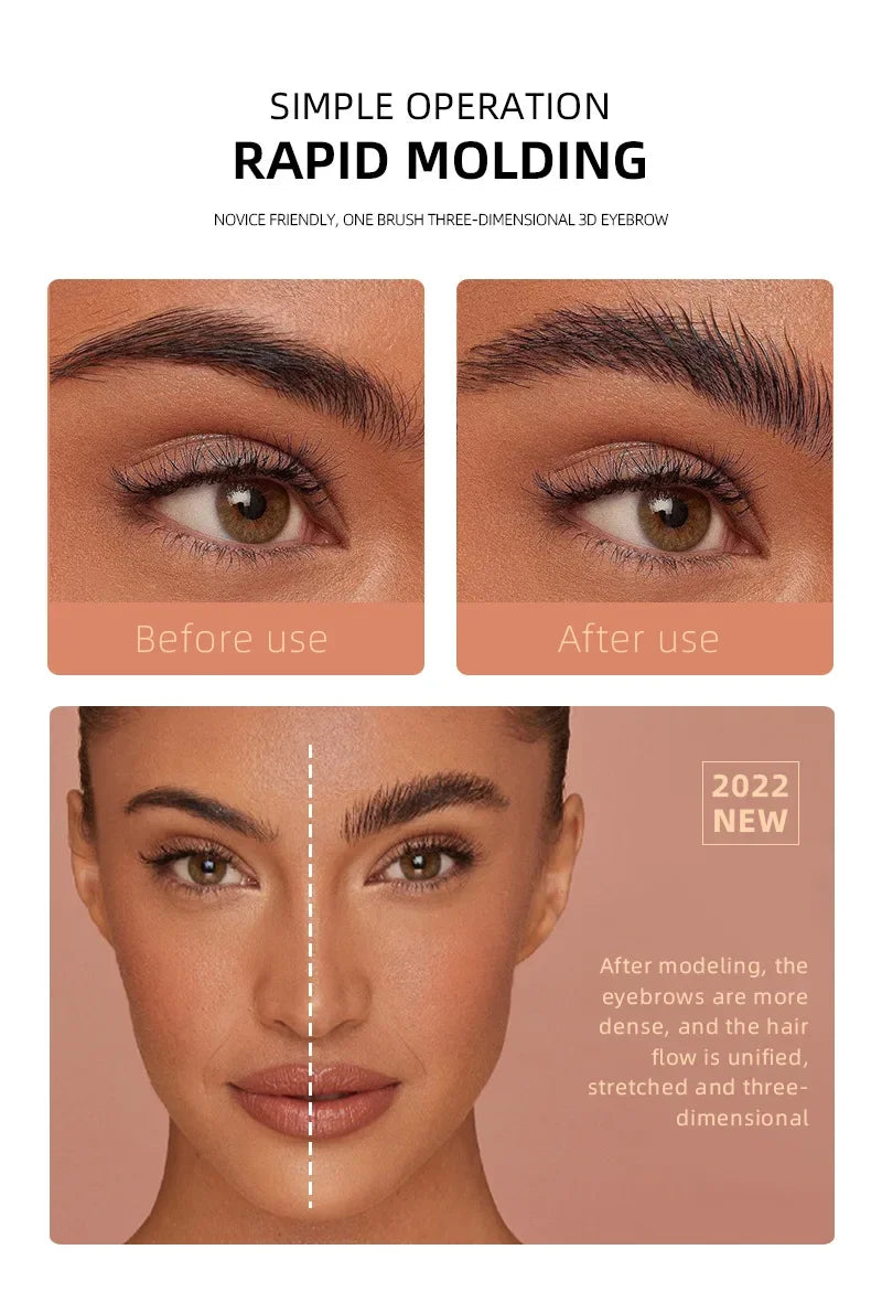 Rehausseurs de sourcils Tête réutilisable Poudre à sourcils Pochoir Maquillage Bâton d'ombre Une étape Façonnage Longue durée Décorer la ligne des cheveux