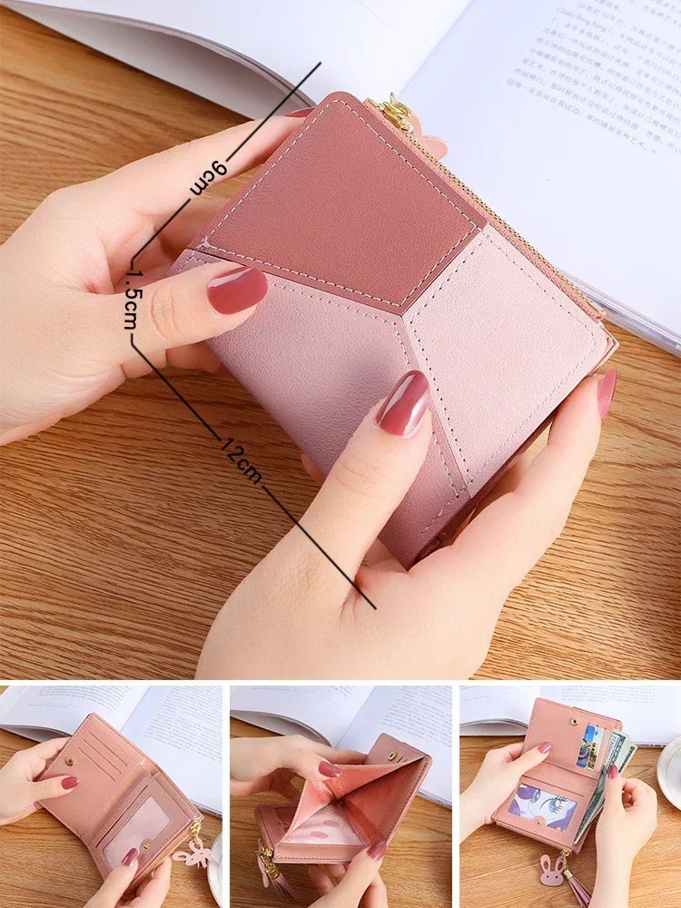 Women Fashion Short Wallet Coin Purse for Women Card Holder Bag Small Ladies Wallet Female Two-fold Hasp Mini Cute Clutch Purse