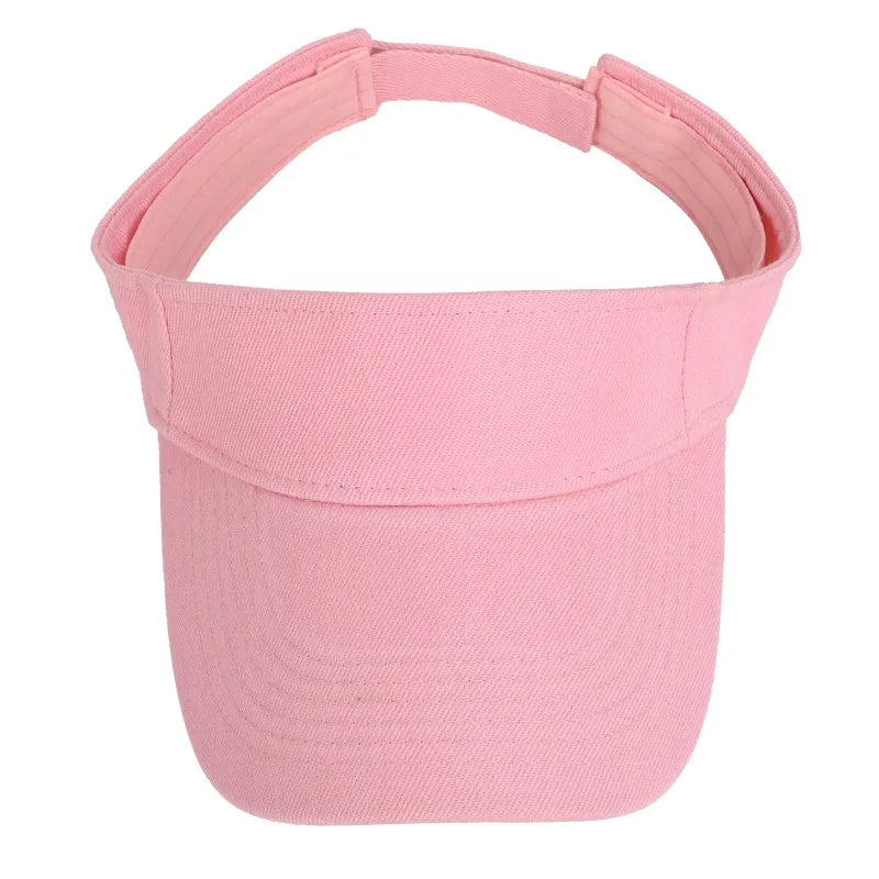 Chapeaux de soleil d'été pour hommes et femmes, visière réglable en coton, protection UV, haut vide, solide, sport, tennis, golf, course à pied, protection solaire, casquette de baseball