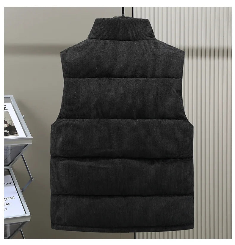 2024 Winter Trend Fashion Cashmere Cotton Vest Men's New Autumn and Winter Cotton Vest Thickened Thermal Vest Coat