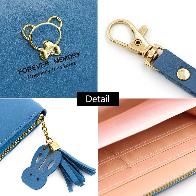 New Women Phone Bags Long Wallets Free Name Engraving Cute Card Holder Zipper Female Purse Minimalist Coin Pocket Women's Wallet