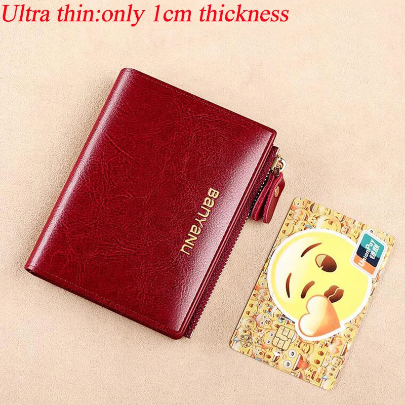 Anti RFID Woman Small Genuine Leather Purse 2024 New Design Ultra Thin Coin Wallet for Women Fashion Gifts