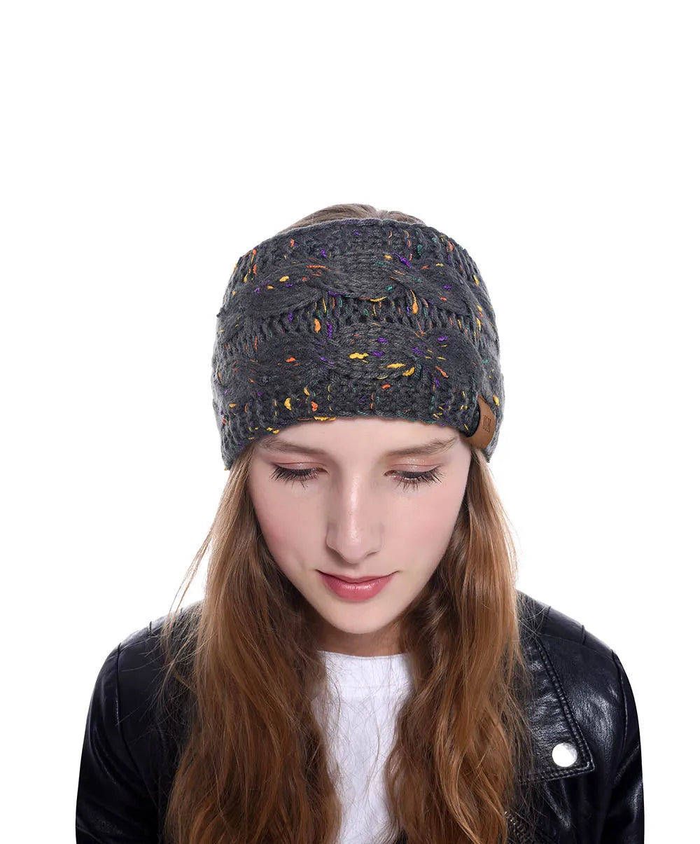 MOK New Hair Accessories Plush Wool Knitting Hair Band In Autumn And Winter Sports Headband Earmuffs Europe 12 Colors