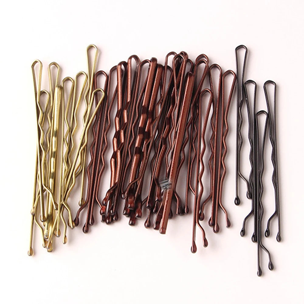 50pcs Women Girls Solid Bobby Pin Hair Clip Casual Curly Wavy Grips Hairstyle Hairpins Styling Hair Accessories 5cm