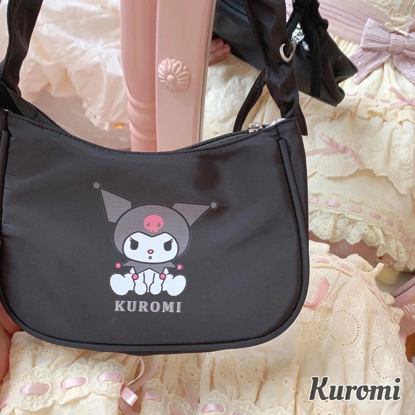 Sanrio Hellokitty Kuromi Cinnamorol Mymelody Pochacco Armpit Bag Kawaii Shoulder Bag Casual Allmatch Tote Women Commuter Handbag