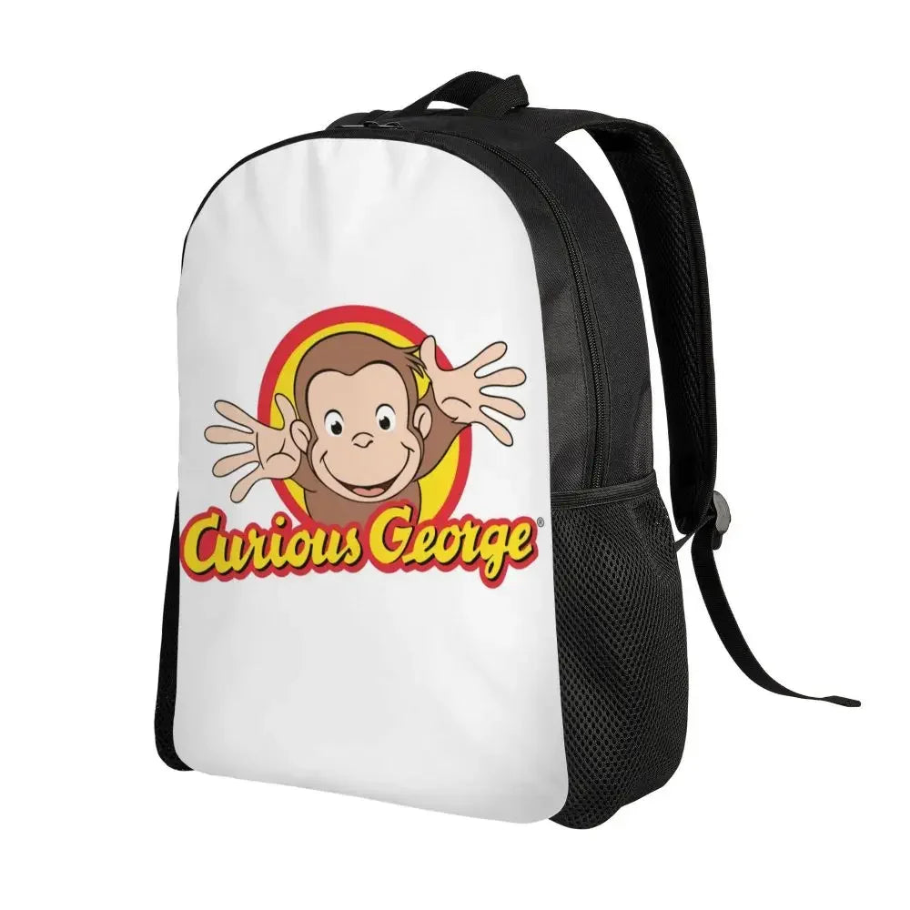 Customized Curious George Backpacks Women Men Casual Bookbag for School College Monkey Bags