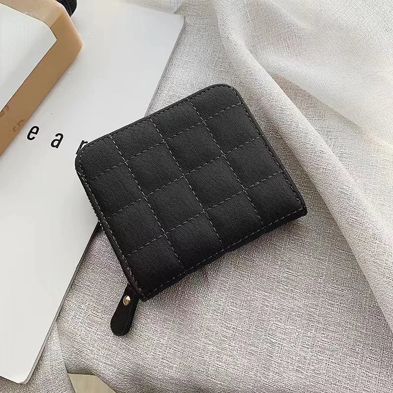 New Women Small Wallet Ladies Mini Solid Wallet Cute Girl Short Zipper Pu Leather Coin Purse Female Hand Wallet