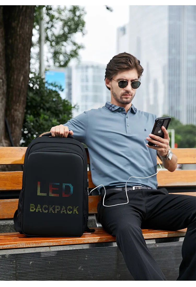 LED Display backpack Business travel 15.6 Inch Laptop Backpack Men DIY Smart backpack school Backpack woman multimedia backpack