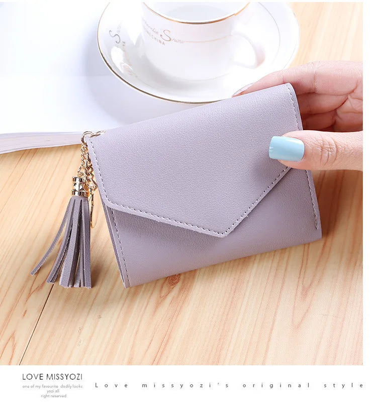 Mini Tassel Wallet Women Fashion Purse Female Short Mini Wallets Korean Students Lovely Purse Female Small Wallet for Women