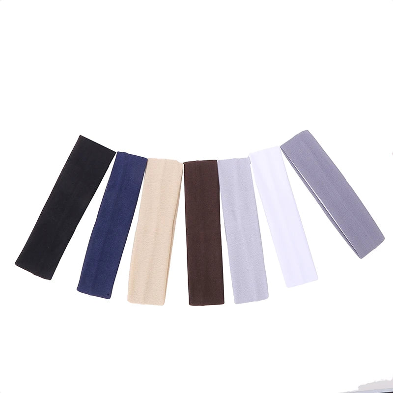 7pcs/lot Summer Sports Yoga Headbands for Women Simple Adjustable Men Running Absorb Sweat Elastic Hair Bands Solid Headband