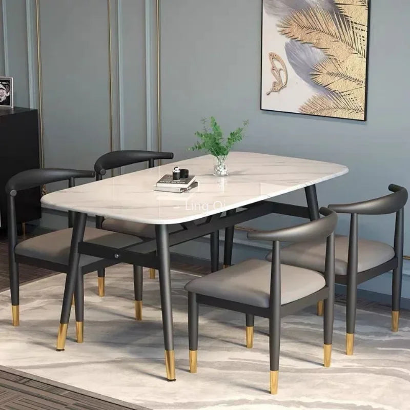 High Modern Luxury Dining Table Legs Metal Organizer Free Shipping Hallway Coffee Tables Nail Restaurant Mesa Comedor Furniture