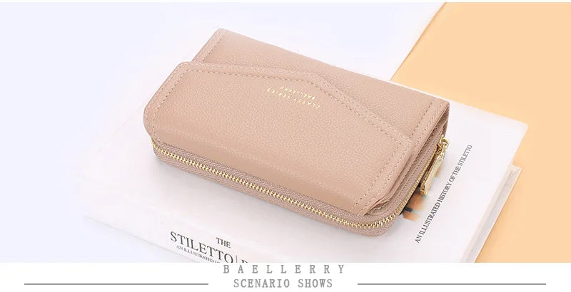 Baellerry Women Wallets Fashion Medium Women's Leather Wallet Top Quality Card Holder Black Coin Purses Green Wallets for Women