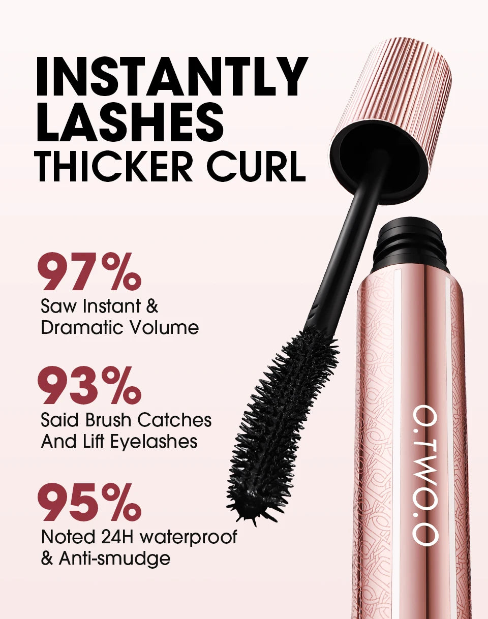 Mascara O.TWO.O 4D Waterproof Extra Volume Longue tenue Hyper-Curl Allongement des cils Cils non baveux Mascara Noir