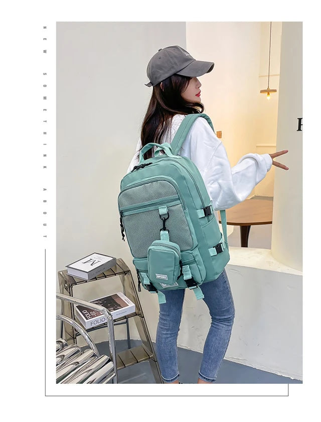 Hot Selling Solid Color Multi Kinetic Oxford Women's Backpack 2024 New Business Travel Sports High-capacity Men's Backpack