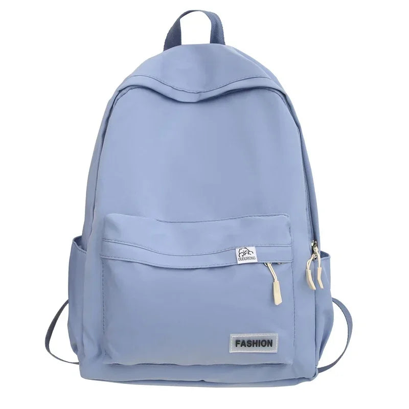 Shoulder Bag Large Capacity Waterproof College Travel Female Backpack Pure Colour Simple Girls Laptop Backpack