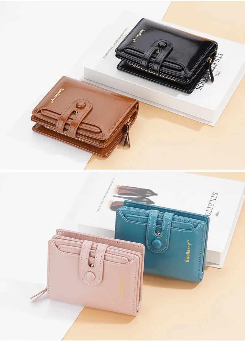 Women Wallets Large Capacity Female Leather Coin Purses Hasp Clutch ID Credit Card Holder Purse Money Bag Red Wallet for Women