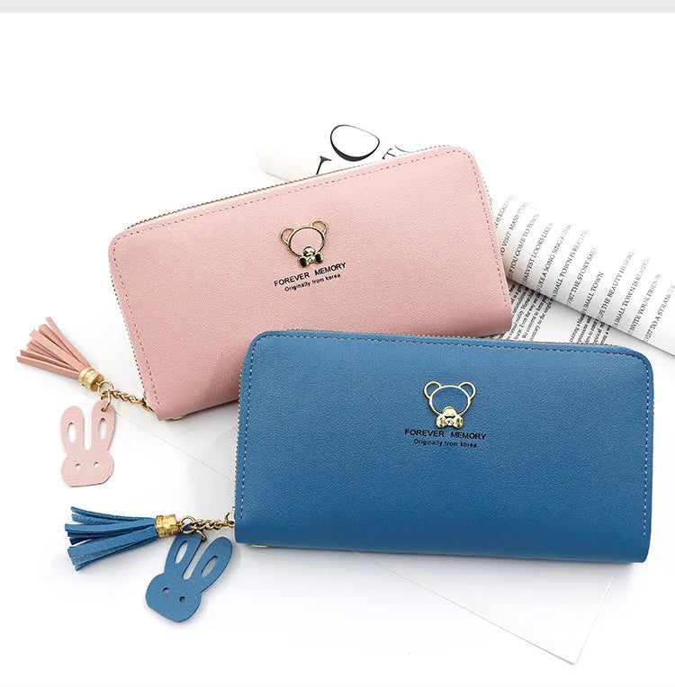 New Women Phone Bags Long Wallets Free Name Engraving Cute Card Holder Zipper Female Purse Minimalist Coin Pocket Women's Wallet