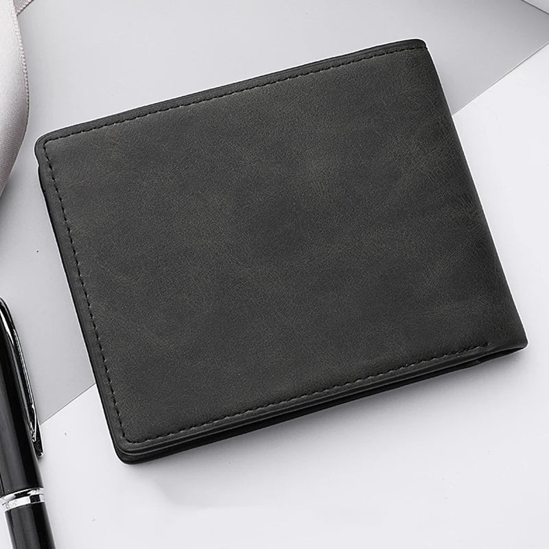 New Retro Men Leather Wallets Small Money Purses Design Dollar Price Top Men Thin Wallet With Coin Bag