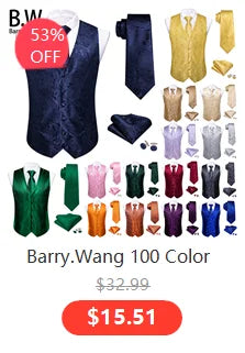 Sky Navy Royal Teal Blue Silk Men Vest Tie Hanky Cufflink Set Woven Waistcoat Sleeveless Jacket Male Wedding Business Barry.Wang