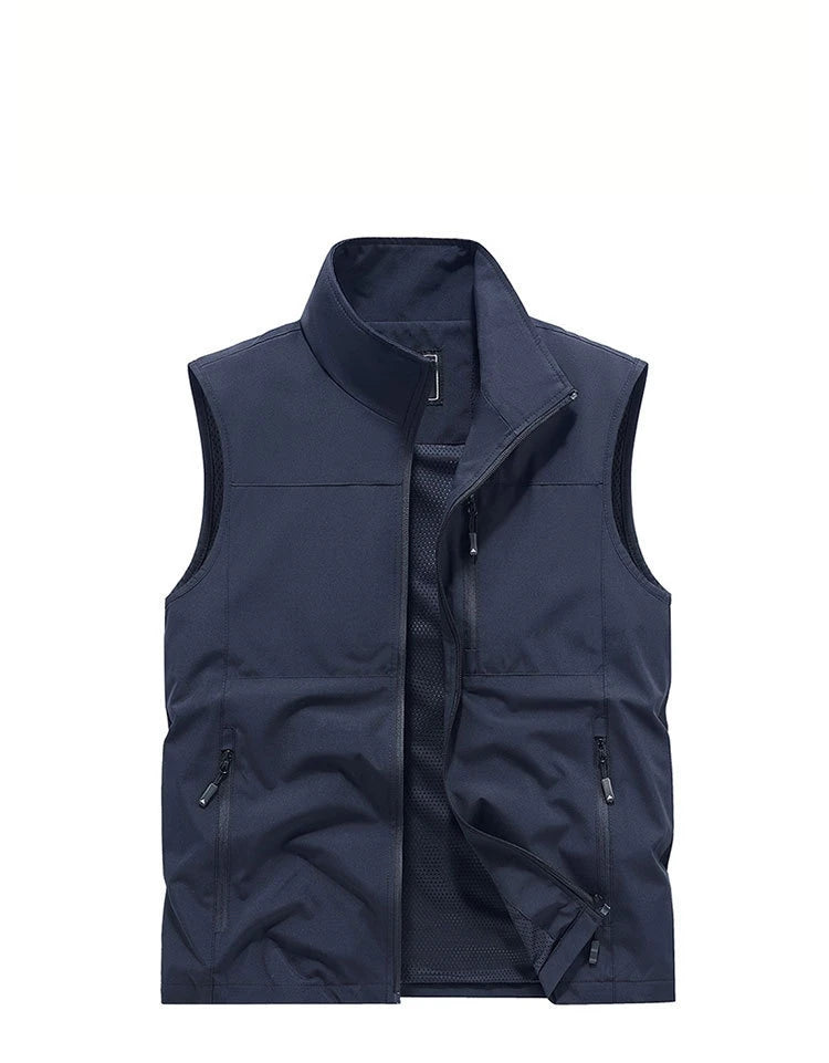 FGKKS 2024 Outdoor Casual Vest For Men Large Pocket Fashion Coat High Quality Design Hot Street Wear Vest For Men