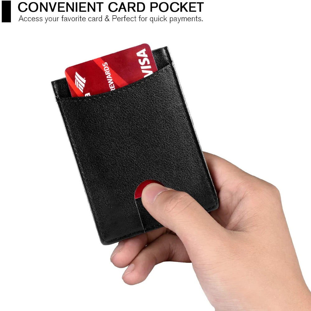 Synthetic Leather Slim Smart Wallet for Men Credit Card Holder Money Clip RFID Blocking Men Thin Bifold Wallet Walet Money Bag